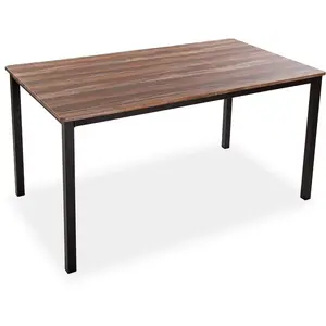 Comparateur de prix : Versa Table de Salle à manger Amaia, 76 x 80 x 140 cm, Bois et Métal, Noir