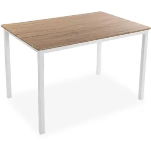 VERSA Table de Salle à manger Amaia, 76 x 80 x 120 cm, Bois et Métal, Blanc
