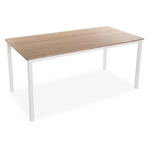 VERSA Table de Salle à manger Amaia, 79 x 80 x 160 cm, Bois et Métal, Blanc