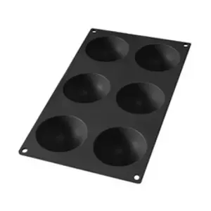 Lékué Moule pâtisserie Demi Sphères 6 Cavités, Silicone Platine Noir