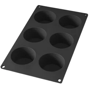 Comparateur de prix : Lékué Moule pâtisserie Muffins 6 cavités, Silicone Platine Noir