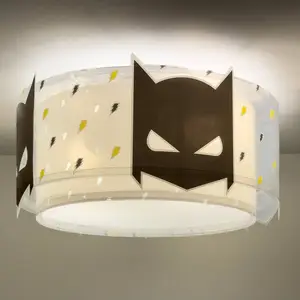 Dalber Plafonnier Dark Hero, blanc/noir, Ø 33 cm pas cher