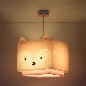 Dalber - Lampe à suspension enfant - Little Fox - Motif renard, L 24 cm, H 24 cm, RoseVendu paramazon