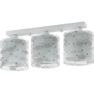 Comparateur de prix : Dalber - Plafonnier enfant de 3 Ampoules - Clouds - Motif nuages, L 15 cm, H 20,5 cm, Gris