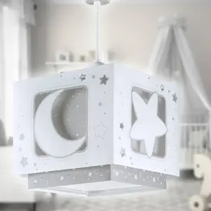 Comparateur de prix : Suspension enfant Moonlight - Dalber - Motif lune et étoiles - Gris