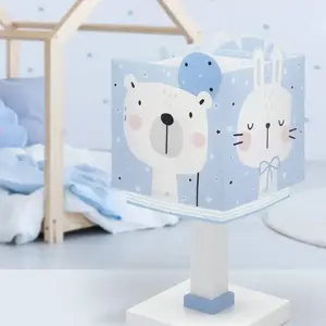Dalber Lampe de table pour enfants Baby Jungle, bleue, G4, largeur 14 cm pas cher
