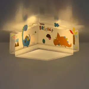 Plafonnier pour enfants Dalber DINOS, blanc/coloré pas cher