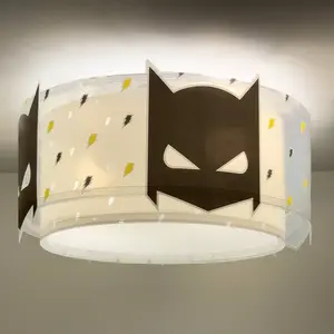 Plafonnier Dalber DARK HERO, blanc/noir, Ø 33 cm, E27 pas cher