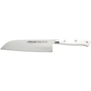 Couteau Santoku forgé lame alvéolée 18cm Riviera White Arcos pas cher