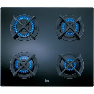 Plaque de cuisson au gaz naturel Teka CGC 4G AI AL 4 zones verre noir pas cher