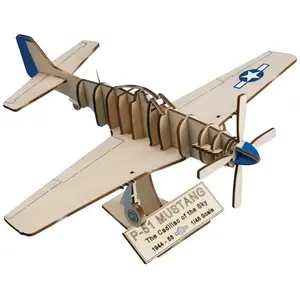 Comparateur de prix : Maquette avion en bois Art & Wood : North American P51 Mustang