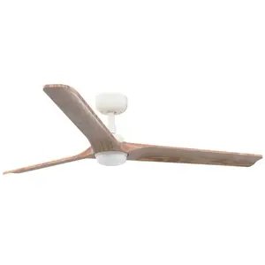 Faro Heywood Grand ventilateur de plafond à 3 pales, blanc mat, pin, a... pas cher