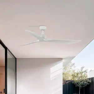 Faro Outwood Grand ventilateur de plafond à 3 pales blanc mat IP44