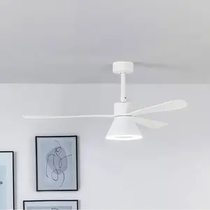 Comparateur de prix : FARO BARCELONA Ventilateur de plafond Amelia Cone lampe LED blanc