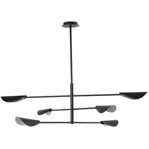 Comparateur de prix : Faro LIGGERA Plafonnier suspendu à 6 bras multiples, noir mat