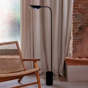 Comparateur de prix : FARO BARCELONA Lampe sur pied Liggera, noir, acier, hauteur 138,3 cm