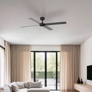 Faro Barcelona - Ventilateur De Plafond Dc Rudder L-4 Noir pas cher