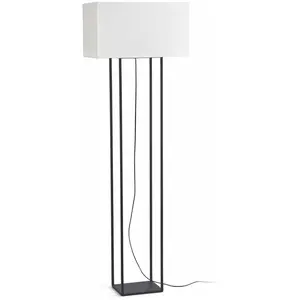 Comparateur de prix : Faro Vesper - Lampadaire À 2 Ampoules Marron Avec Abat-Jour Beige, E27