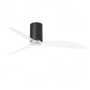 Comparateur de prix : Faro Mini - Ventilateur De Plafond Moyen Avec / Sans Lumière Noir Mat, Transparent