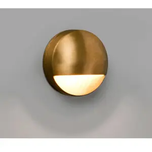 Comparateur de prix : Applique murale LED d'extérieur - FARO - Drak - Laiton - Ø9cm - IP44