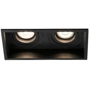 Comparateur de prix : Faro Barcelona 40127 - HYDE Lampe encastrable noir carré orientable 2L