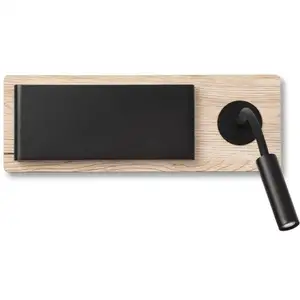 Comparateur de prix : Faro 20062 MOOD Lampe applique noire et bois avec lecteur