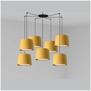 Faro samba suspension noire et jaune à suspension 7 lumières