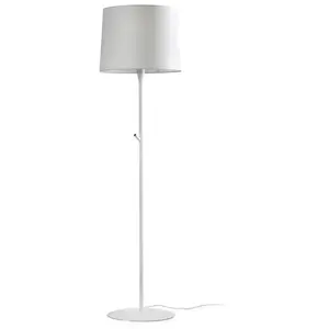 Faro conga - lampadaire abat-jour tappered rond blanc, e27