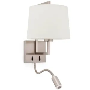 faro Frame Applique murale níquel mate/beige avec lecteur led 20172-02Vendu parrakuten