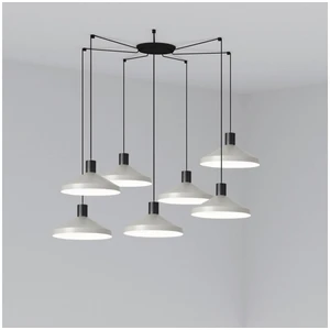 Plafonnier - FARO - KOMBO - Gris clair - E27 - 7 lumières - Design contemporain