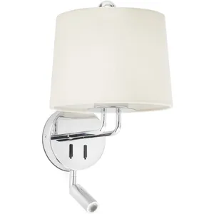 FARO Montreal Applique murale avec lecteur chrome/beige 24033-02