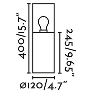 Faro kila lampadaire balise gris foncé 40cm ambre ip65Vendu parluminaire