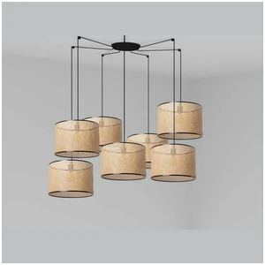 Faro mambo suspension suspension en rotin noir ø450 7 lumières