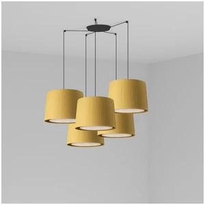 Faro samba suspension noire et jaune à suspension 5 lumières
