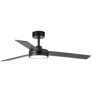 Comparateur de prix : Faro BARTH Ventilateur de plafond noir à 3 pales avec lumière LED