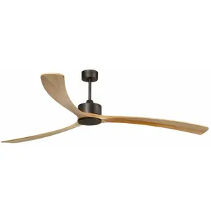 Faro KAUAI-Ventilateur de plafond 3 pâles Acier/Bois Ø233cmVendu parluminaire