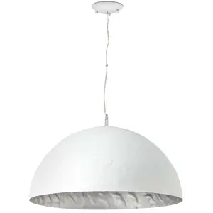 Suspension en fibre de verre blanc et argenté Magma - Faro Barcelona