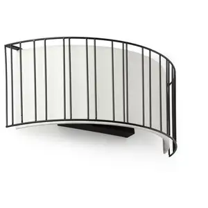 Faro Linda - Applique Murale D'intérieur À 2 Ampoules Noir Avec Abat-Jour Blanc, E27Vendu parkaufland