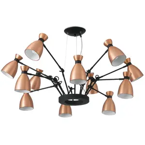 Faro Suspension Rétro 12 bras cuivre Cuivre pas cher