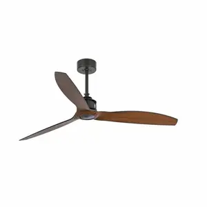 JUST FAN 33395 FARO Ventilateur de plafond noir/bois avec moteur DCVendu parluminaire