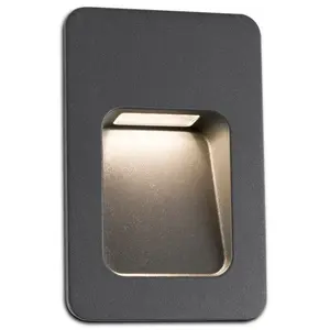 Goobay Faro - Applique extérieure encastrable Nase-2 LED IP44 - Gris 13,5 cm pas cher