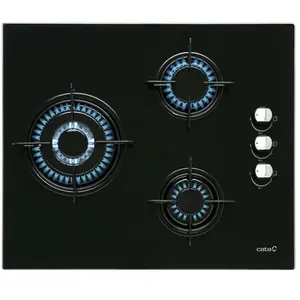 Table de cuisson à gaz Cata CIB 6021 BK 3 zones 60 cm verre noir