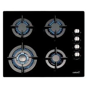 Table de cuisson à gaz Cata CCI 6031 BK 4 zones 60 cm verre noir pas cher