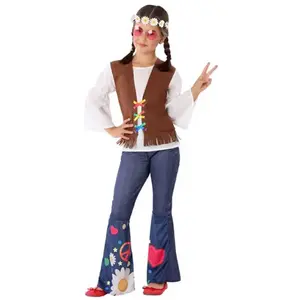 Comparateur de prix : Déguisement Hippie - Fille - ATOSA - Taille 10/12 ans - Bleu - 1 pantalon, 1 tunique