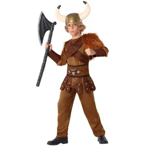 Comparateur de prix : Déguisement Viking Enfant - ATOSA - Cape, Chemise, Ceintures et Pantalon - Multicolore Marron Garçon