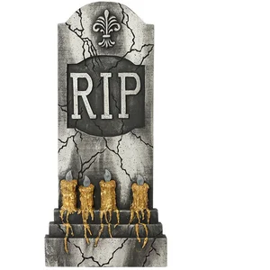 Comparateur de prix : Atosa Pierre Tombale Décorative D´halloween Avec Décoration Lumineuse 93x42 Cm