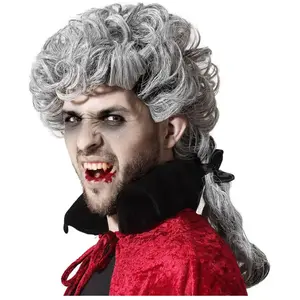 JOUR DE FETE Perruque grise de Vampire pour Homme pas cher