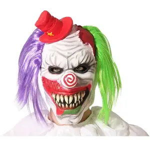 Atosa Masque de clown adulte aux cheveux bicolores - Multicolore