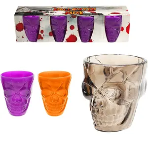 Comparateur de prix : RueDeLaFete Verre à Shooter - Tête De Mort - Noir x 4