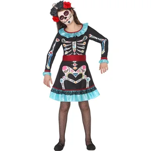 ATOSA déguisement squelette mexicain colour fille enfant 7 a 9 años pas cher